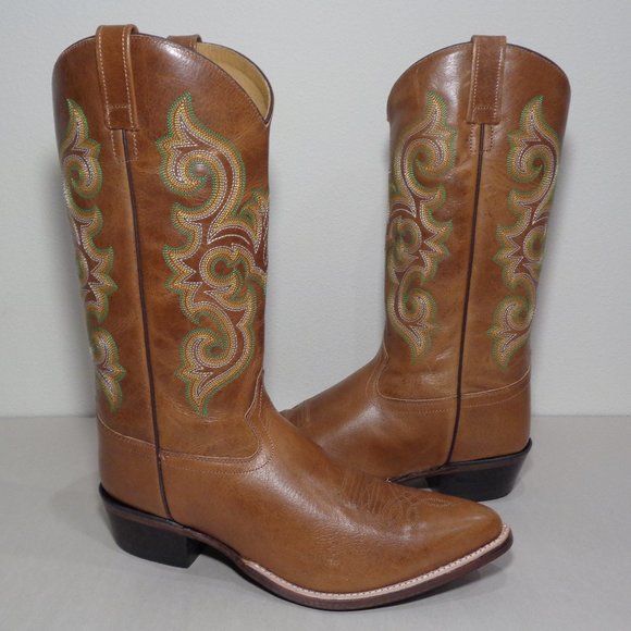 Bottes Cowboy Western Cuir Souple Pointure 6.5 US Femme - Fabriquées En Allemagne, Occasion